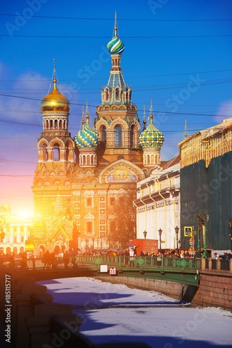 Picturesque cityscape of Saint-Petersburg. Gorgeous winter views