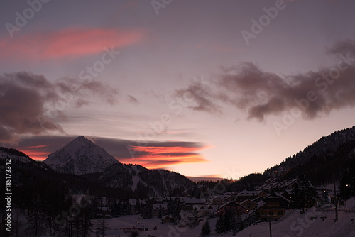 sunset in the alps