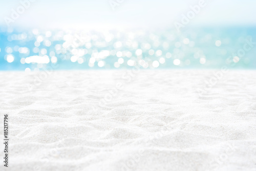 Clean white sand texture at summer beach for background