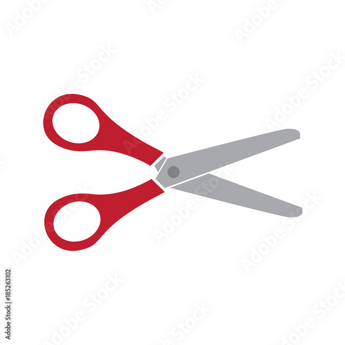 red scissors icon- vector illustration