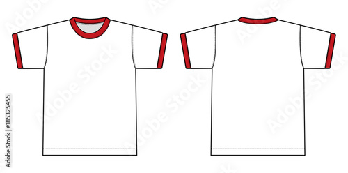 Ringer tshirts illustration (white x red). 