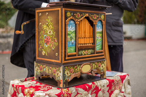 A barrel organ at a Christmas market in Switzerland - 1