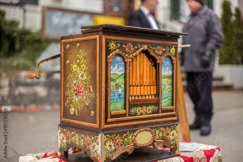 A barrel organ at a Christmas market in Switzerland - 2