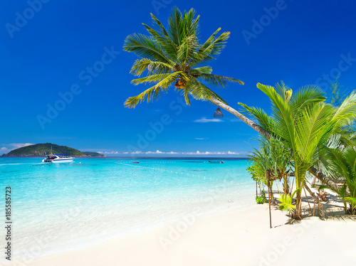 Tropical beach scenery at Caribbean Sea 