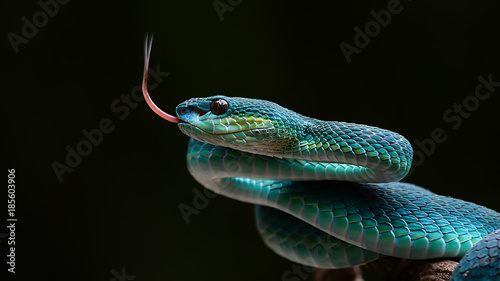Blue pit viper from indonesia