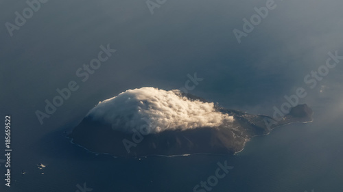 Aerial view of Filicudi Island, Eolie Islands, Sicily, Italy