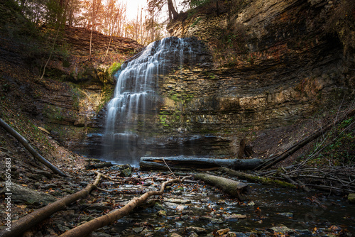 Beautiful Tiffany Falls in Hamilton, ON, Canada, on a Winter Day