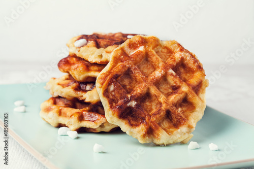 Homemade Belgian Liege or sugar waffles