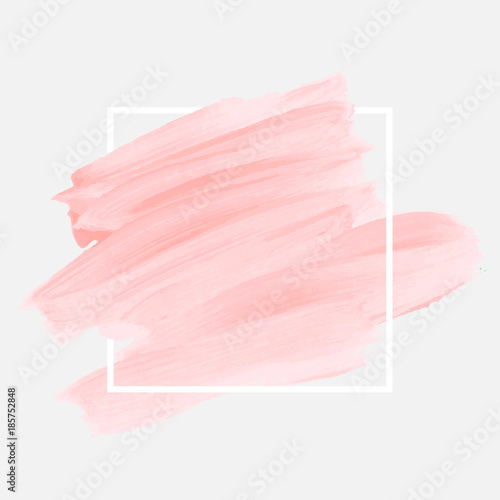 Logo brush painted watercolor abstract background design illustration vector over square frame. Perfect acrylic design for headline, logo and sale banner. 