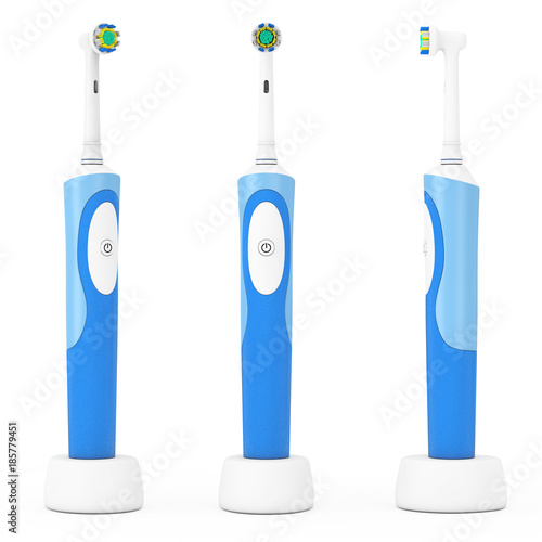 New Electric Toothbrush on a Charge Stand. 3d Rendering