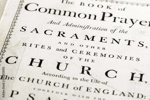 Front cover of a very old version of the Book of Common Prayer (CofE)