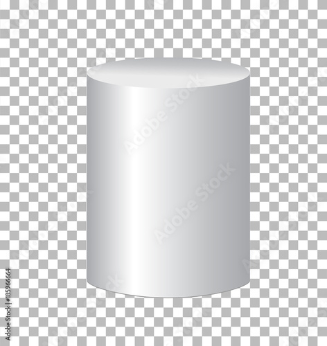 white cylinder isolated on transparent background. cylinder sign.