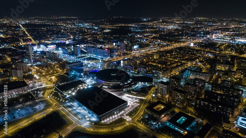 Nocna panorama miasto katowice