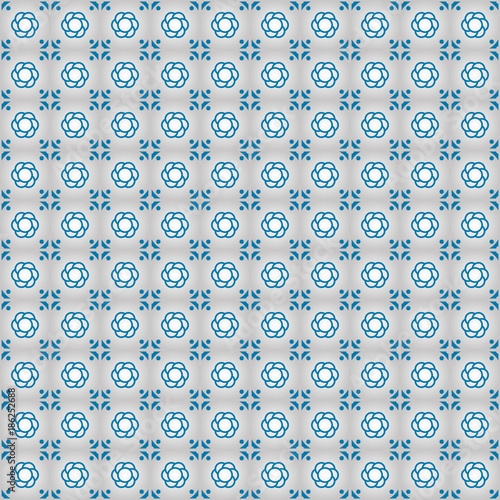 Blue pattern on a gray background.