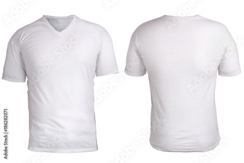White v-neck shirt mockup template