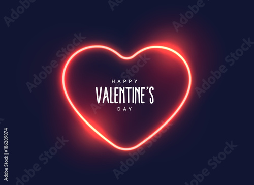 stylish neon light heart for valentine's day