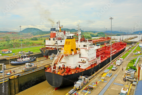 The Panama Canal and Miraflores locks 