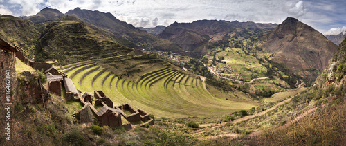 Pisac, Inca ruins in the peruvian Andes near Cuzco, Peru