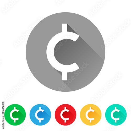 Set of cent sign icons, currency symbol