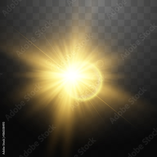 Transparent light effect, Lens flares with streaking distortion Shining. Vector illustration