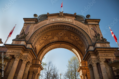Copenhagen, Denmark - 30 Apr, 2017: The entry gate of Tivoli Gardens