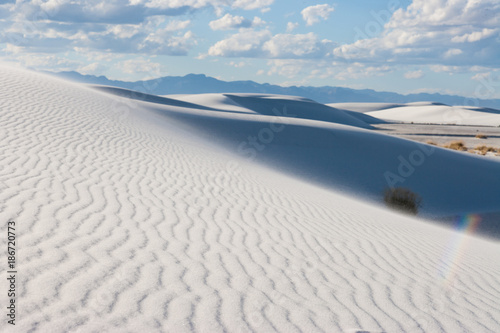 White Sands desert national monument sand dune shaps at Tularosa Basin New Mexico, USA