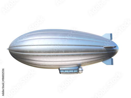 Zeppelin airship with copy space, 3d rendering