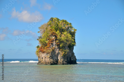 View of American Samoa with coral Island 
