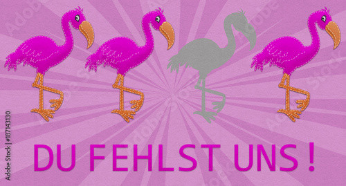Du fehlst uns süße Flamingos