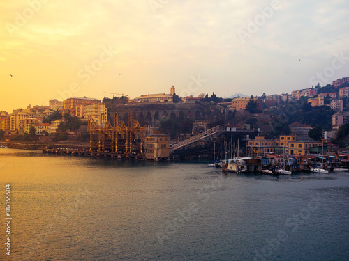 Sunset view of Savona, Italy