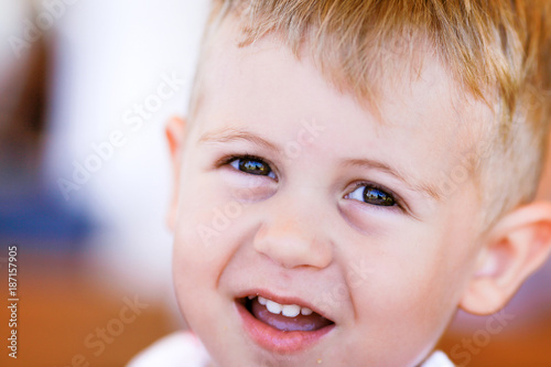Portrait of blonde caucasian child