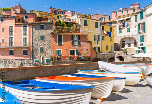 Panoramic view of beautiful Tellaro village, Lerici, La Spezia, Italy