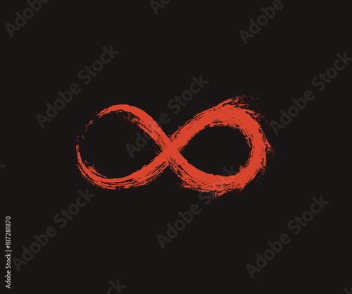 Infinity vector icon design on black background.