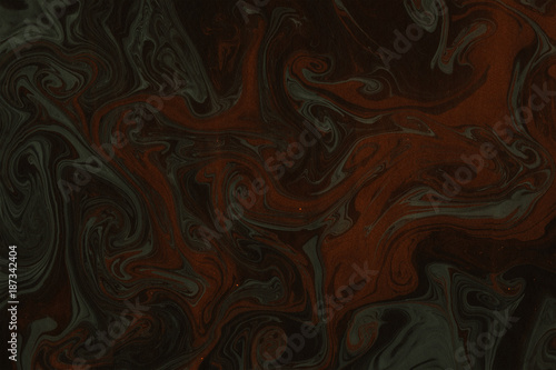 Suminagashi marble texture hand painted with brown ink. Digital paper 836 performed in traditional japanese suminagashi floating ink technique. Original liquid abstract background.