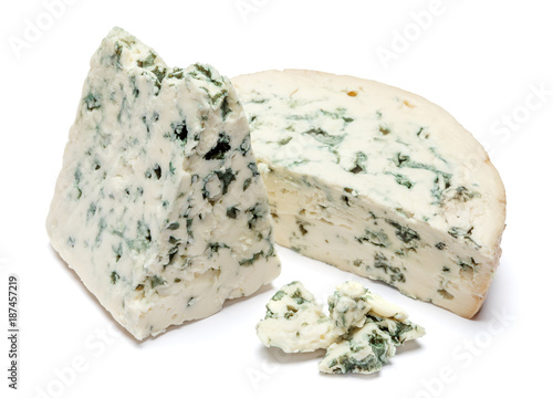 blue cheese on a white background