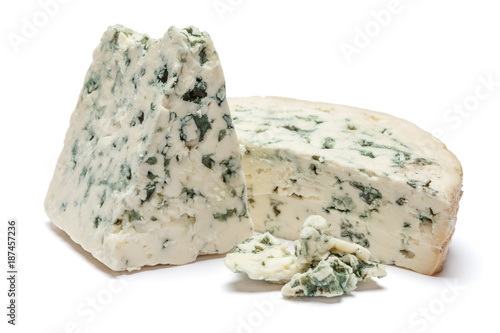 blue cheese on a white background