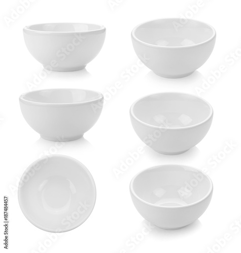 white bowl on white background