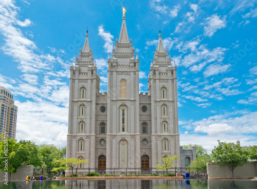 Salt Lake Temple in Salt Lake City, Utah, USA