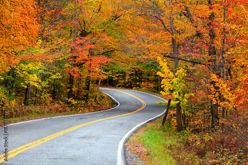 Beautiful rural Vermont drive in autumn time