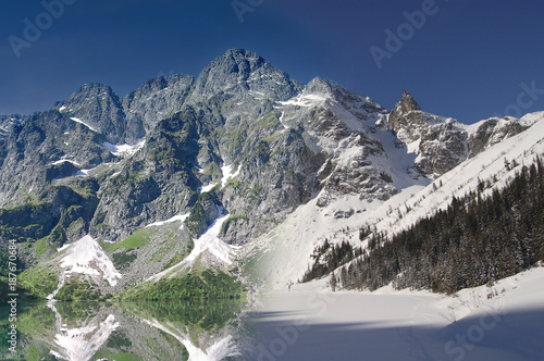 Morskie Oko i Mięguszowieckie Pory Roku Lato Zima