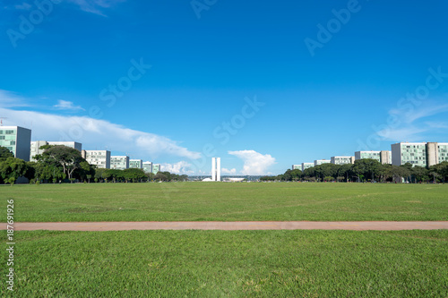 Esplanada dos Ministérios, em Brasilia, Brasil.