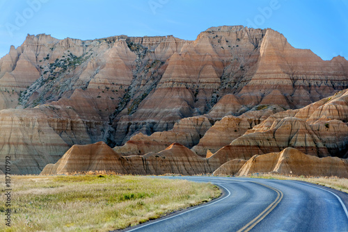 Landscape Photography of Eroded hills & mountains at Badlands National Park