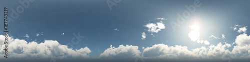 360 degree seamless panorama of clouds on blue sky