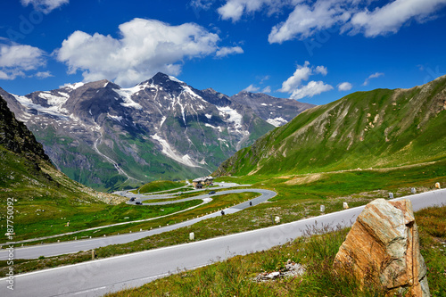 Panoramic view at Pasterze Glacier Grossglockner among austrian