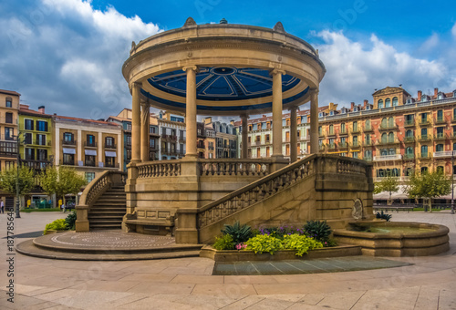 Castle Square (Plaza del Castillo) Pamplona (Iruña), the historical capitalof Navarre, Spain