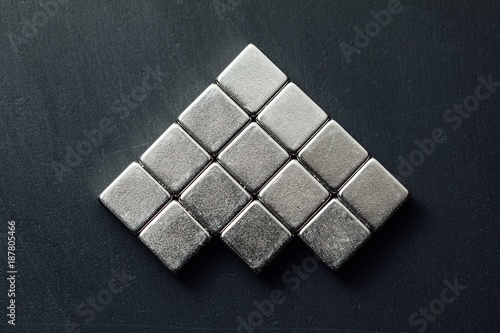 neodymium magnets squares, black background