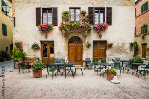 Beautiful courtyard in Tuscany, Italy in summer.CR2