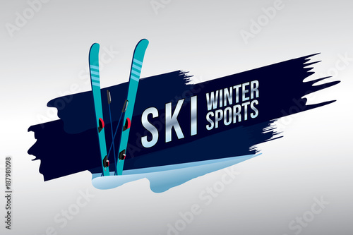 Vector of ski badge design.