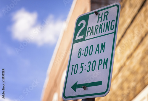 2 Hour Parking Street Sign