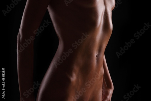 beautiful slender sports female body